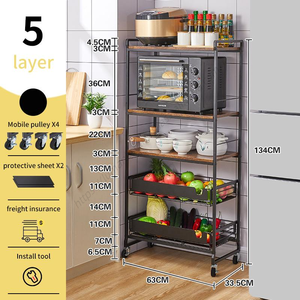 Étagère de rangement amovible en acier inoxydable à 5 niveaux pour four à micro-ondes, idéale pour la cuisine domestique – Vente en gros, excellente qualité - Product Image 1