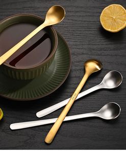 Elegant 304 Stainless Steel Coffee <b>Spoon</b> Matte Honey Stirrer Dessert Tea Soup <b>Spoon</b> Set - Product Image 4