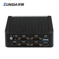 Zunsia Intel J4105 J4125 DDR4 Linux X86 Cloud Terminal Client mince PC VGA 6COM RS232 double routeur Lan sans ventilateur Mini PC industriel