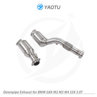 Sistem Knalpot YT untuk BMW M3 M4 G80 G82 S58 3.0t 100/200/300/400cell Katalis Knalpot Pipa Knalpot Baja Tahan Karat