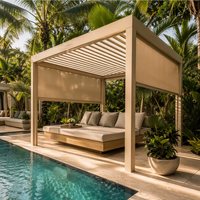 B2B 4x3m Aluminium-Pergola mit Holzmaserung, Umweltfreundlich, Verrottungsfest, Wasserabweisend, Schneelastresistent, Naturinspiriertes Design, Freistehend
