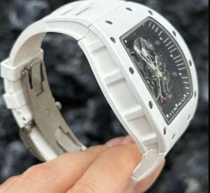 Montres de luxe RM055 blanches à prix de gros, <span class=keywords><strong>Richard</strong></span>, saphir, sport, étanches, bracelet en caoutchouc de 22 mm, fonctionnalité de cadran - résistant à l'eau - Product Image 5