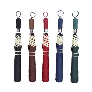 Parapluie de golf extra large de 27 pouces avec design classique, logo personnalisable, motif à trois plis pour couvrir trois personnes - Product Image 5