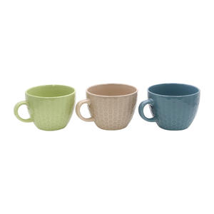 Festival Ceramic <b>Mug</b> Set 3Pc Solid Color <b>Porcelain</b> <b>Mugs</b> For Giveaways Zibo Origin - Product Image 1