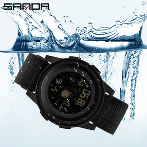 SANDA 2153 New Top Brand <b>Men's</b> Sport Digital Wristwatch, 5ATM <b>Waterproof</b> Casual <b>Watch</b>, Relogio Masculino - Product Image 5