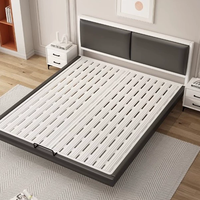 Cadre de lit en métal noir moderne et élégant, gain de place, avec supports suspendus pour chambre à coucher, appartement, salon, école et hôtel