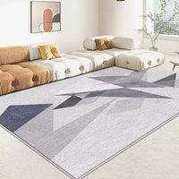 Weicher Moderner Geometrischer Muster-Teppich Haustierfreundlich Waschbar Rutschfester Bodenteppich für Wohnzimmer Schlafzimmer Reise Gebet Auto