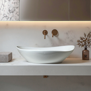 Hiện đại phong cách Châu Âu Hình chữ nhật bệ bồn rửa dễ dàng làm sạch phòng tắm lưu vực Gốm Đá nhân tạo cho khách sạn căn hộ nhà - Product Image 1