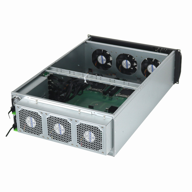 4U GPU Server Chassis Case with 6*PCIe X16 Graphic Support 8*HDD Bays 19 Inch Rack Mount Storage server pc