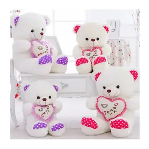 Modern Design Love Heart Teddy Bear Plush Toys Heart Bear Doll with Heart Shape Pillow Stuffed Animals Cute Custom Opp Unisex