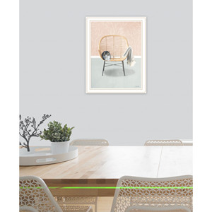 HMS Happy Cat 2 bianco incorniciato arte della parete stampa accattivante decorazione per la casa - Product Image 4