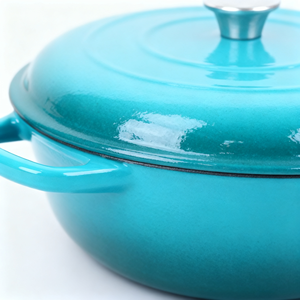 Ensemble de 7 casseroles en <span class=keywords><strong>fonte</strong></span> <span class=keywords><strong>émaillée</strong></span>, poêle hollandaise, ustensiles de cuisine de camping, qualité restaurant, compatible four, lave-vaisselle, antiadhésif - Product Image 2