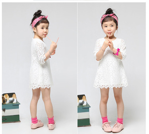 Vêtements pour enfants en gros, robe en dentelle à manches courtes pour filles, provenant d'un fournisseur chinois - Product Image 2