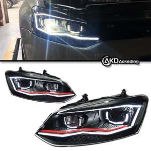09-18 <b>Volkswagen</b> <b>POLO</b> Golf <b>GTI</b> Headlight Assembly with Modified LED Lens Daytime Running Water Turn Signal Light - Product Image 4