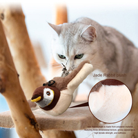 Jouets interactifs pour chat en peluche, imitant des oiseaux qui chantent, jouet automatique à la catnip, ailes qui battent, respectueux de l'environnement