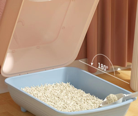 Bac à litière pour chat entièrement fermé, grand espace, nettoyage automatique, design anti-éclaboussures, en plastique PP, pour intérieur