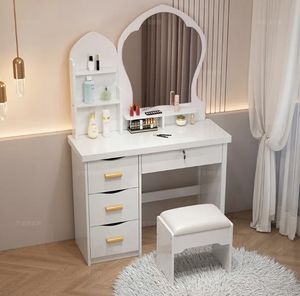 Chambre à coucher Coiffeuse de maquillage pour la maison avec miroir lumineux Petite maison de location Coiffeuse simple et <span class=keywords><strong>pratique</strong></span> - Product Image 4