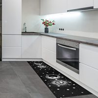 Tapis de cuisine moderne personnalisé en PVC, antidérapant, lavable, fin, ensembles de tapis de cuisine – Vente chaude