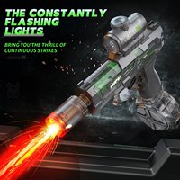 Nouveau pistolet à eau électrique mini puissant en plastique vert transparent avec lumière pour enfants, idéal pour l'été, la plage, les sports et les fêtes