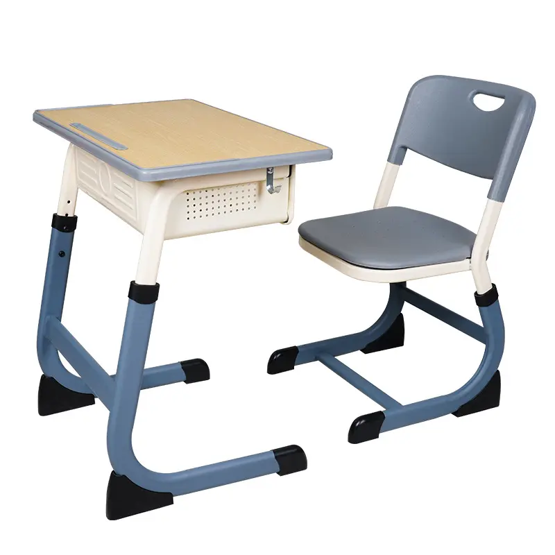 नई डिजाइन ऊंचाई समायोज्य डेस्क और कुर्सी स्कूल शैक्षिक उपकरण लकड़ी की ब्रेक टेबल और कुर्सी