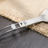 Ensemble de couverts portables pliables en titane : cuillère, fourchette, couteau, baguettes – Qualité supérieure, sans danger pour les aliments, ultraléger, écologique, utilitaire urbain