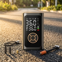 Compresseur d'air portable compact en ABS avec moniteur de pression des pneus, pour utilisation d'urgence et lumière LED