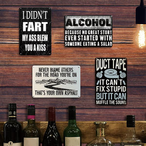 ป้ายโลหะข้อความตลกเกี่ยวกับแอลกอฮอล์ เพราะไม่มีเรื่องราวที่ดีมีต้นกำเนิดมาจากใครบางคนที่กินสลัดบาร์ ตกแต่งผนังร้านกาแฟสำหรับห้องแมนเคฟหรือโรงรถ - Product Image 3