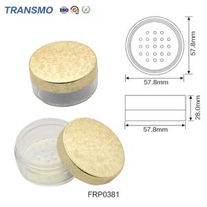 Boîte à poudre en plastique transparente ronde haut de gamme avec logo privé, boîte à maquillage, pot à poudre libre transparent vide avec tamis - Product Image 2