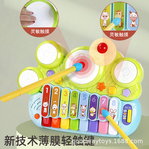 Piano multifonctionnel tout-en-un, tambour à main, jouet musical multifonctionnel, jouet musical numérique cognitif en plastique pour enfants - Product Image 5