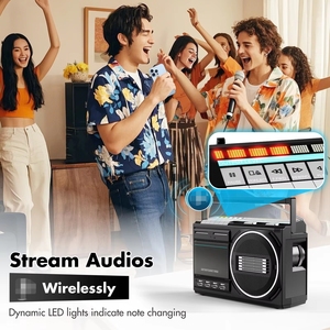 เครื่องบันทึกเสียงแบบพกพาสไตล์เรโทร วิทยุ AM FM SW บลูทูธ USB TF การ์ด ลำโพงคู่ สำหรับใช้ในบ้าน สำนักงาน และการเดินทาง เครื่องเล่นสเตอริโอแบบพกพา - Product Image 6