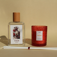 Coffret Cadeau Luxe de Bougies Parfumées en Cire de Soja et Diffuseurs à Bâtonnets pour Parfumer la Maison, avec Emballage Élégant Noël et Pâques
