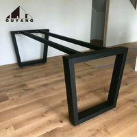 QUYANG Heavy Duty Noir V-forme Mobilier de maison Bureau Salle à manger Fonte Acier Table Basse Stand En Métal De Luxe Pieds De Table