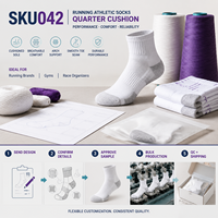Chaussettes de course athlétiques OEM Quarter Cushion pour les programmes de course et les fournisseurs d'événements, avec emballage à marque privée