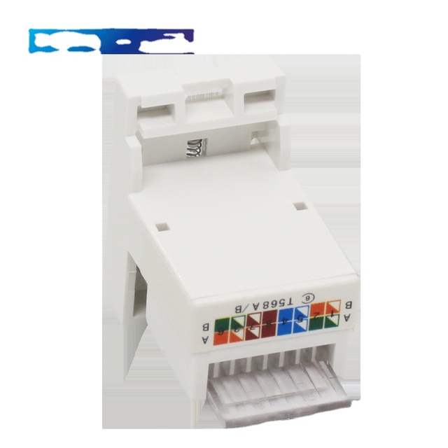 128 Type RJ45 UTP Cat6 8P8C 90 Degree Keystone Jack Networking Connector Module TM-8201 Patch Panel Golden Plated 6m ISO9001