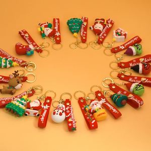 Customizable Christmas PVC Cartoon and <b>Anime</b> Style Eco-friendly Business Gift <b>Keychain</b> with Rubber and Plastic Carabiner - Product Image 5