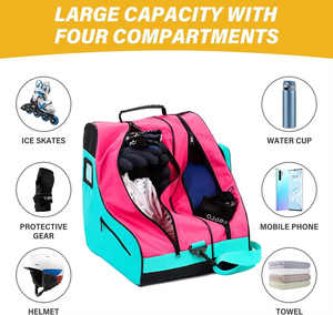 Zapatos de patinaje sobre ruedas de tamaño universal personalizado Bolsas de cuchillas de almacenamiento <span class=keywords><strong>Bolsa</strong></span> de <span class=keywords><strong>patines</strong></span> de hielo transpirable - Product Image 3