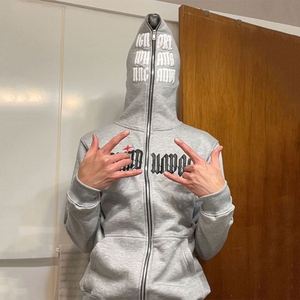 Custom Full Face Zip up Hoodies Hombres Puff Impresión Cremallera Sudadera con capucha con cubierta de la cara - Product Image 5