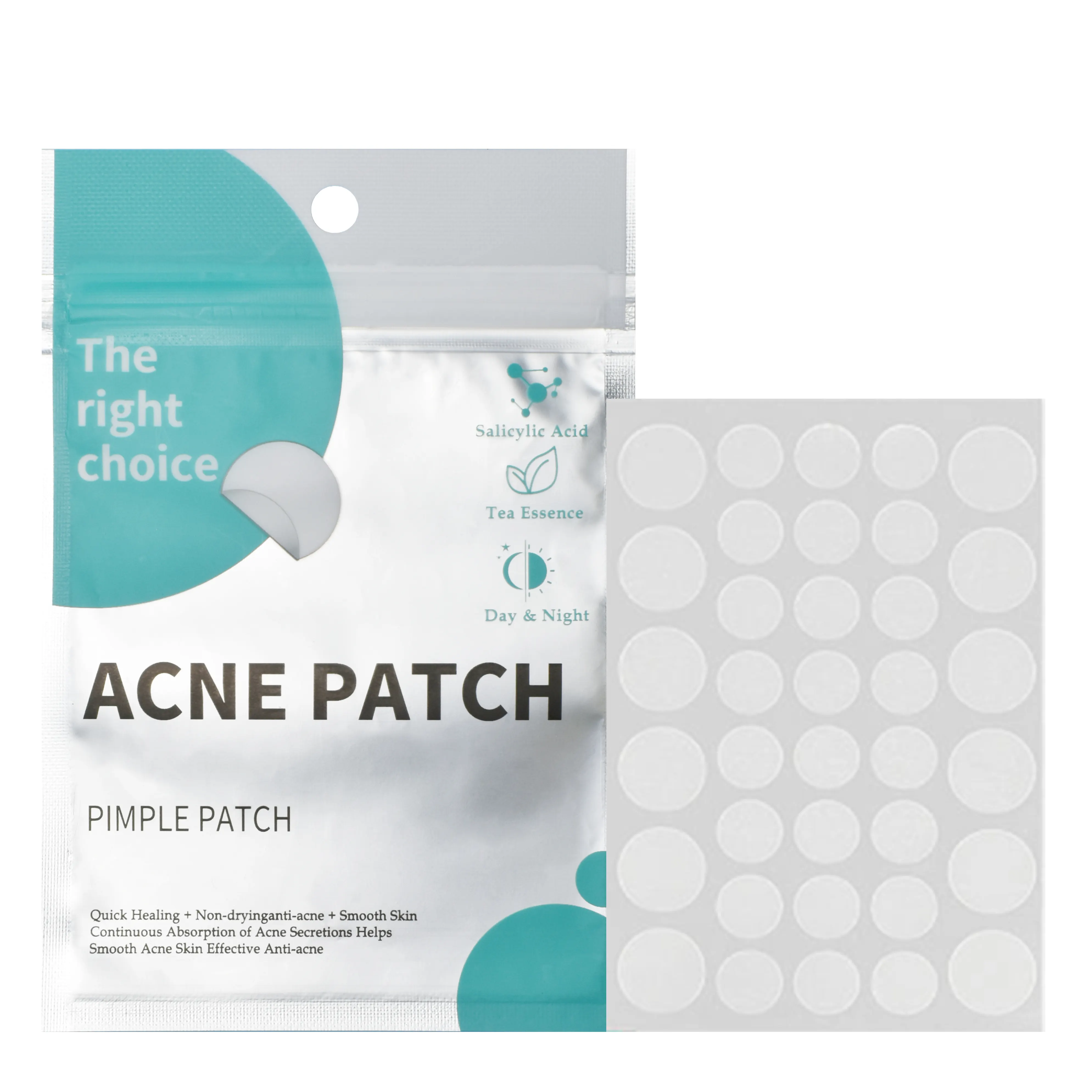 Anthrive Patch végétalien de guérison des boutons d'acné Hydrocolloïde avec huile d'arbre à thé Patch de boutons d'acné pour couvrir les taches et les imperfections