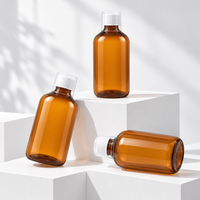 Botol Obat Kumur PET Langsung dari Pabrik, Botol Perawatan Mulut Plastik Amber 28mm dengan Tutup Sekrup, Produsen Kemasan Warna Kustom