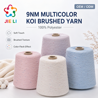 100% Polyester Brushed Knitting Yarn 9PCS Colorful Koi Pattern Soft Fluffy Craft Yarn for Garment Home Textile