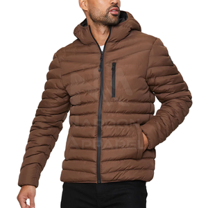 Custom Unisex Reflective <b>Pattern</b> Front Sustainable Zippered Sporty <b>Quilted</b> Hooded <b>Jacket</b> Casual Waterproof Breathable - Product Image 1