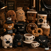 Jouets en peluche personnalisés écologiques en gros pour les boutiques de café, faible MOQ, logo personnalisé, directement de l'usine