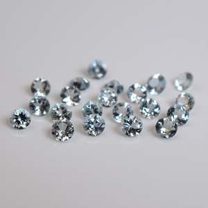 Aguamarina natural de 8mm redonda facetada-Aguamarina suelta Calidad AAA - Product Image 1