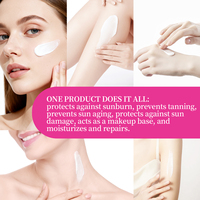 Protector Solar Rosa Refrescante e Hidratante de Marca Privada OEM, Anti UV, Textura Ligera, Refrescante, Hidratante, Portátil para Viajes, 40g