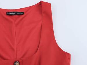 ZADE2025 femmes boutonné col carré sans manches tempérament haut printemps nouveauté gilets et gilets - Product Image 4