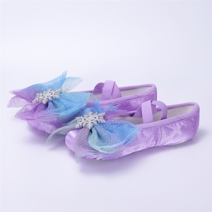 Nouvelles chaussures de danse en satin <span class=keywords><strong>pour</strong></span> filles, forme <span class=keywords><strong>pointe</strong></span>, <span class=keywords><strong>pour</strong></span> spectacle de ballet Princesse des Neiges - Product Image 3