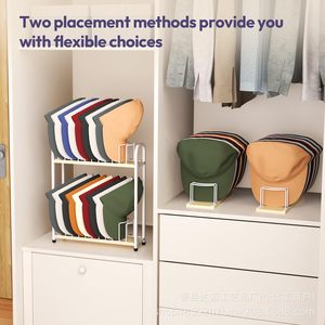 Iron And Wood <b>Hat</b> Rack 2 Tier <b>Standing</b> Baseball Cap Organizer For Wardrobe Cabinet Storage - Product Image 1