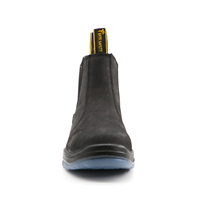 Bottes de travail sans lacet à bout en fibre de verre anti-écrasement Chaussures de sécurité imperméables Chaussures de sécurité à coupe moyenne à la mode Bottes pour hommes