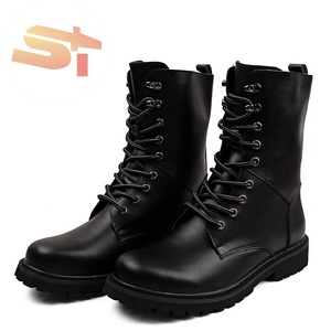 <span class=keywords><strong>Botas</strong></span> de Senderismo Negras de Media Caña SIKE de Cuero con Puntera de Acero para Hombre y Mujer, Estilo Táctico y de Desierto - Product Image 5