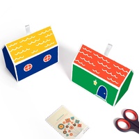 Boîte carrée personnalisée en carton, imprimée en CMJN, pour bonbons de mariage, nougats, fruits, desserts, thème coloré et contrasté, pour le Nouvel An, petite taille, pour friandises séchées